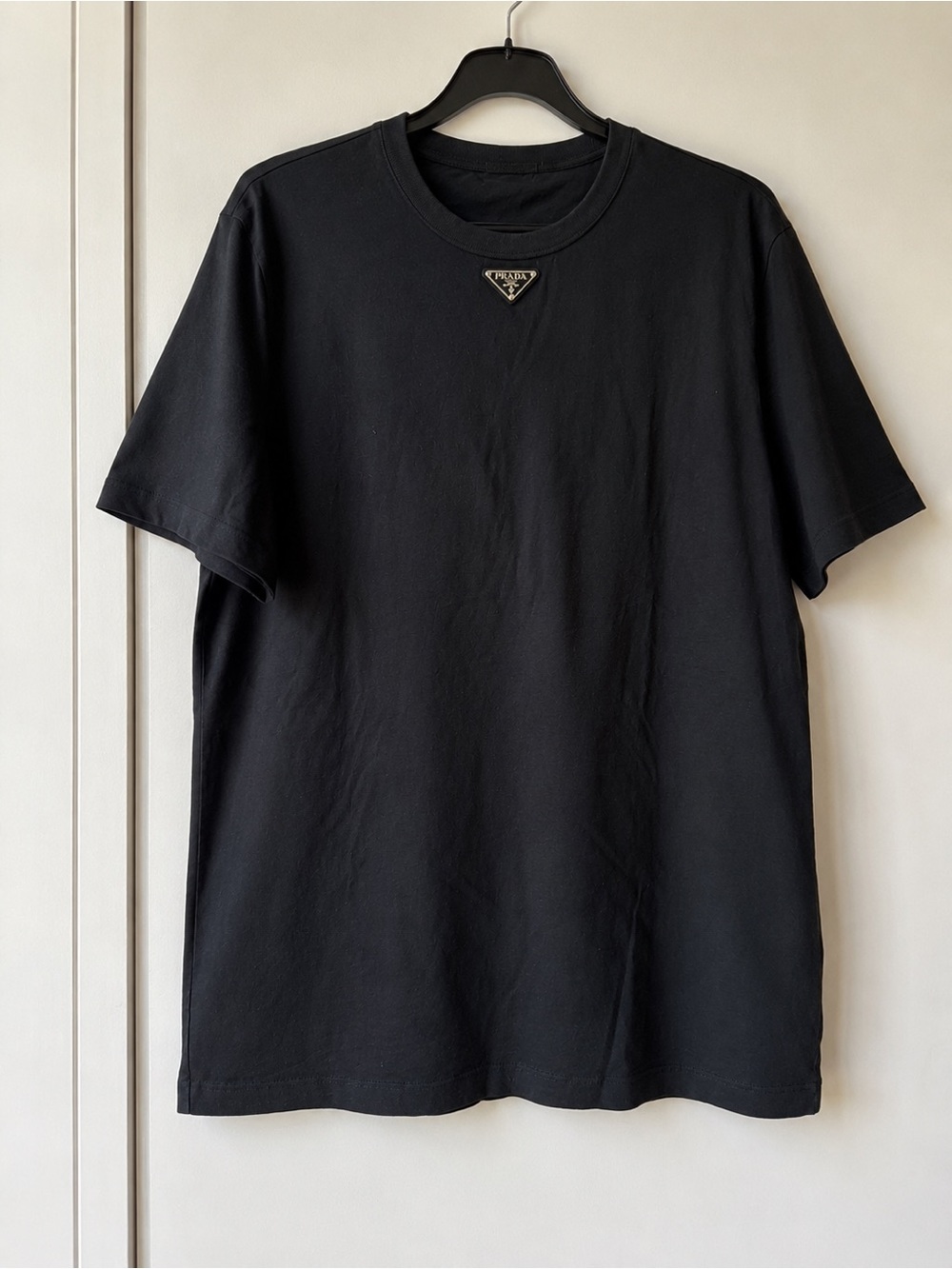 Prada Men's Black Logo Crewneck T-Shirt Size XXL